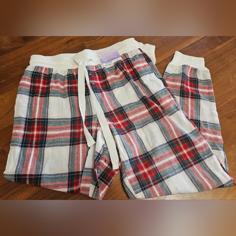 NWT Stars Above: Women's XS Red Checkered Pajama Jogger Pants 195994163432